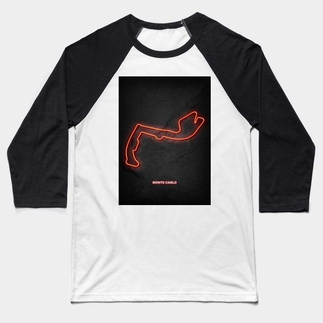 Monte Carlo Circuit Neon Baseball T-Shirt by Durro